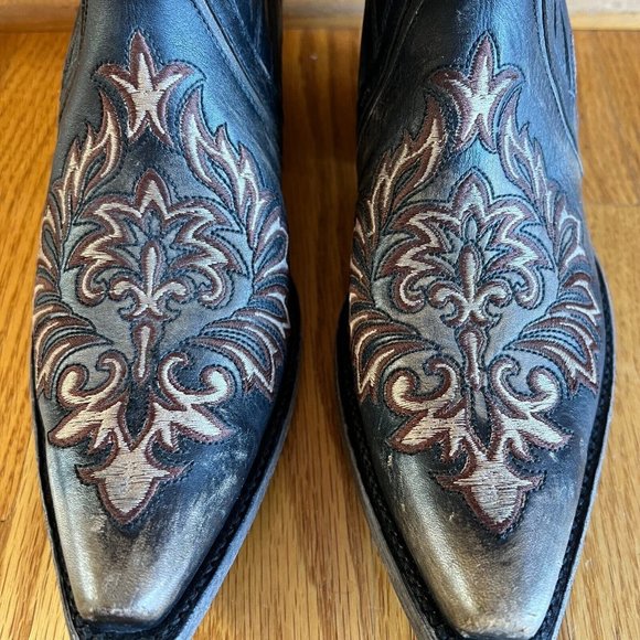 Old Gringo "Dunken" Women's 7B Rustic Brown Leather Dress Shoe Heeled Ankle Boot - Picture 3 of 11